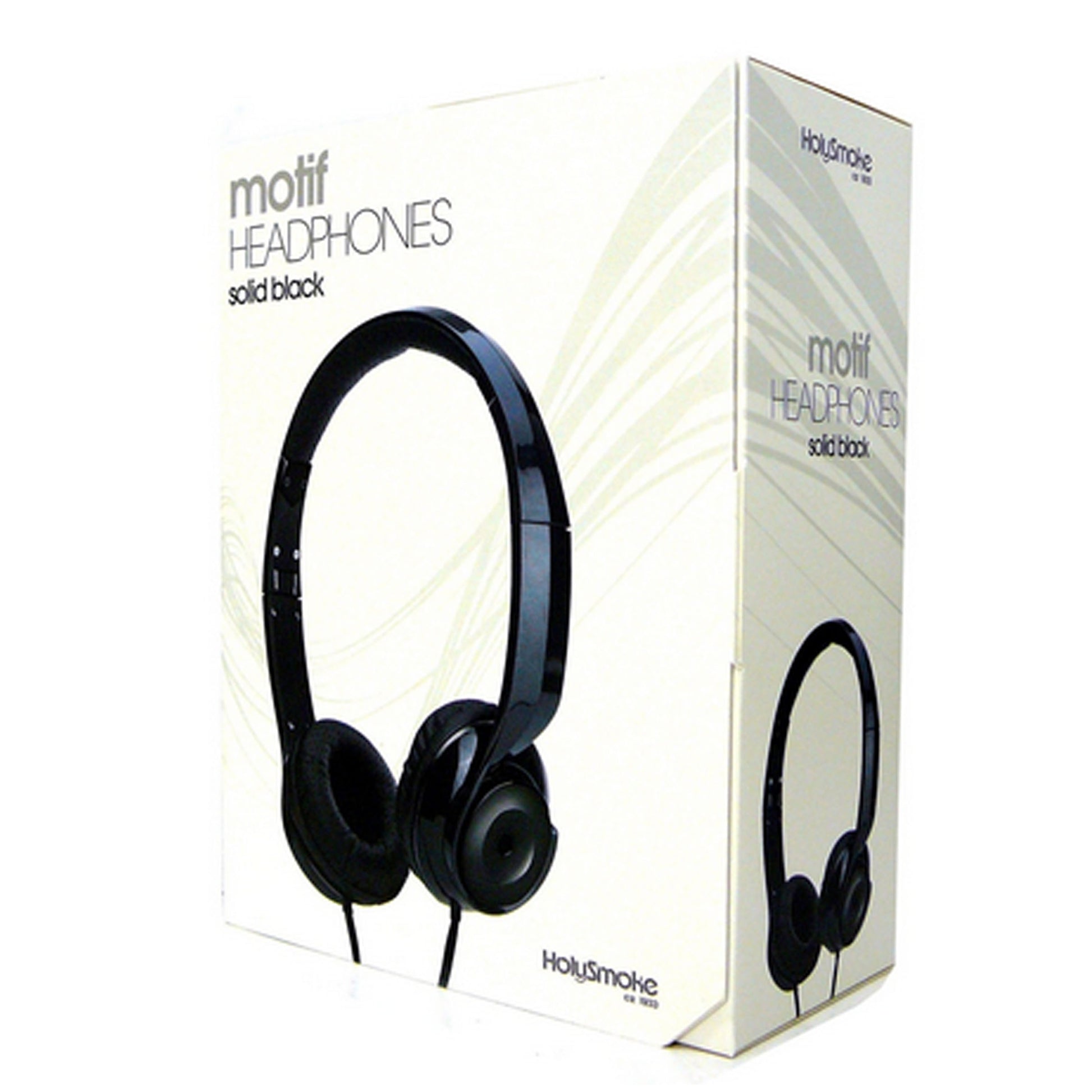 Black Holysmoke Motif On Ear Foldable Headphones V185-HPMTBK