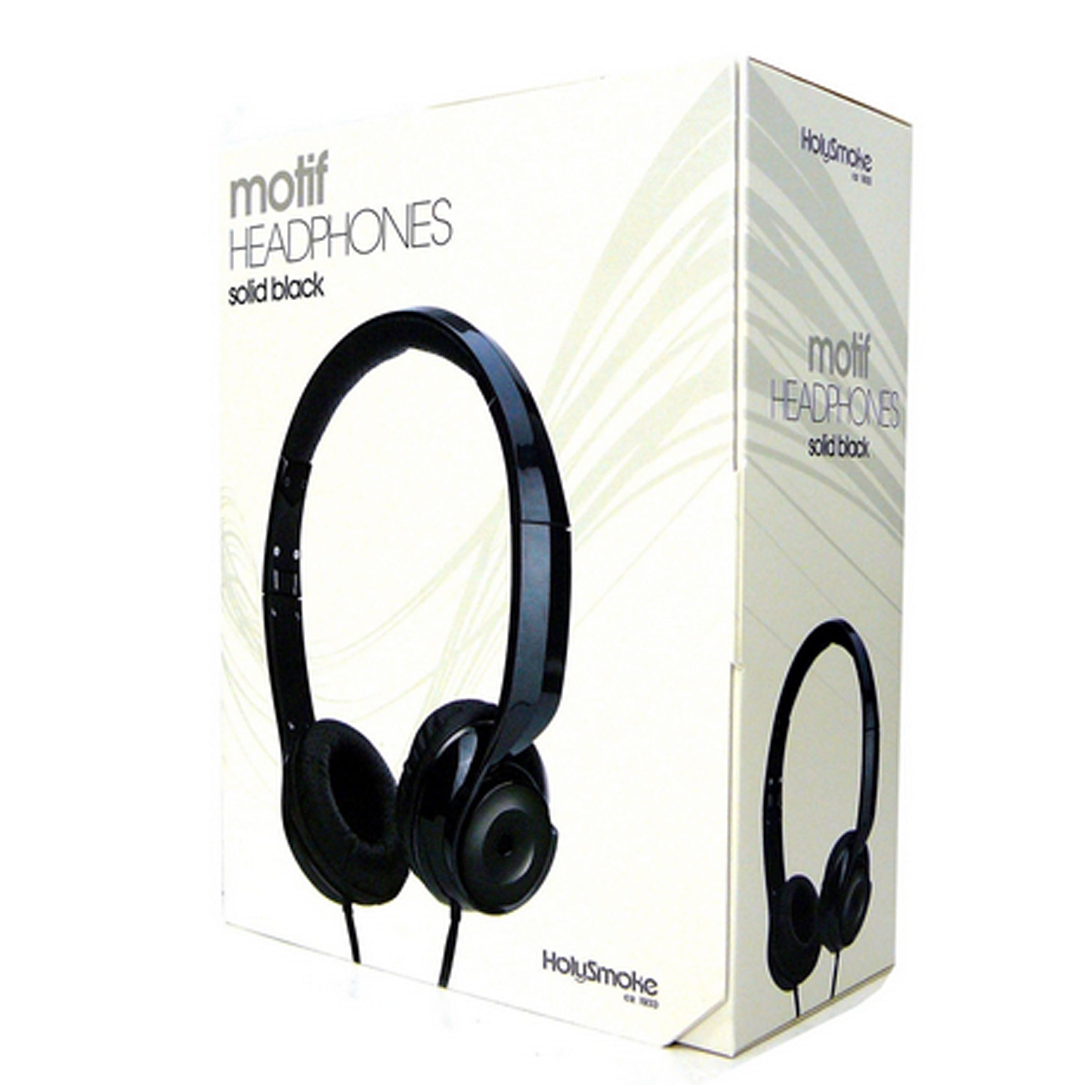 Black Holysmoke Motif On Ear Foldable Headphones V185-HPMTBK