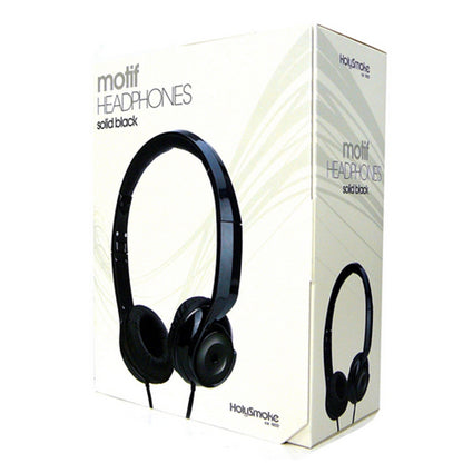 Black Holysmoke Motif On Ear Foldable Headphones V185-HPMTBK
