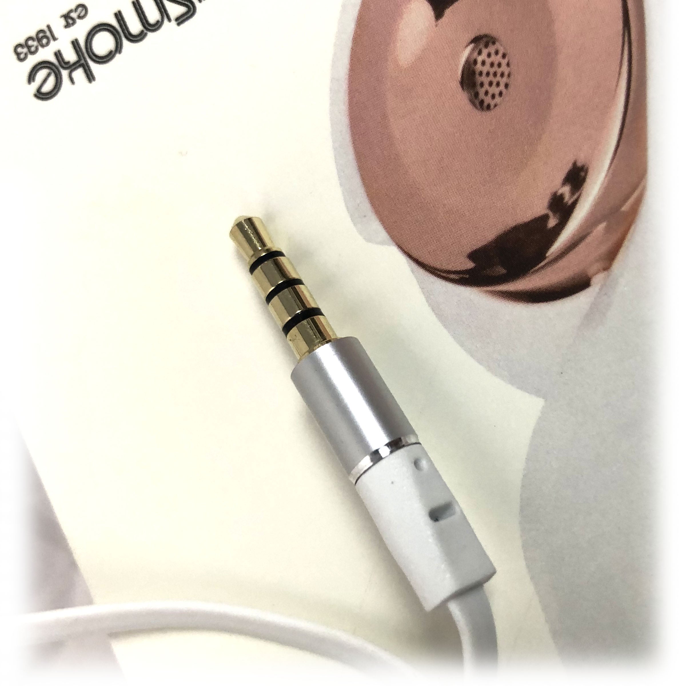 White Rose Gold Holysmoke Motif On Ear Foldable Headphones V185-HPMTWG