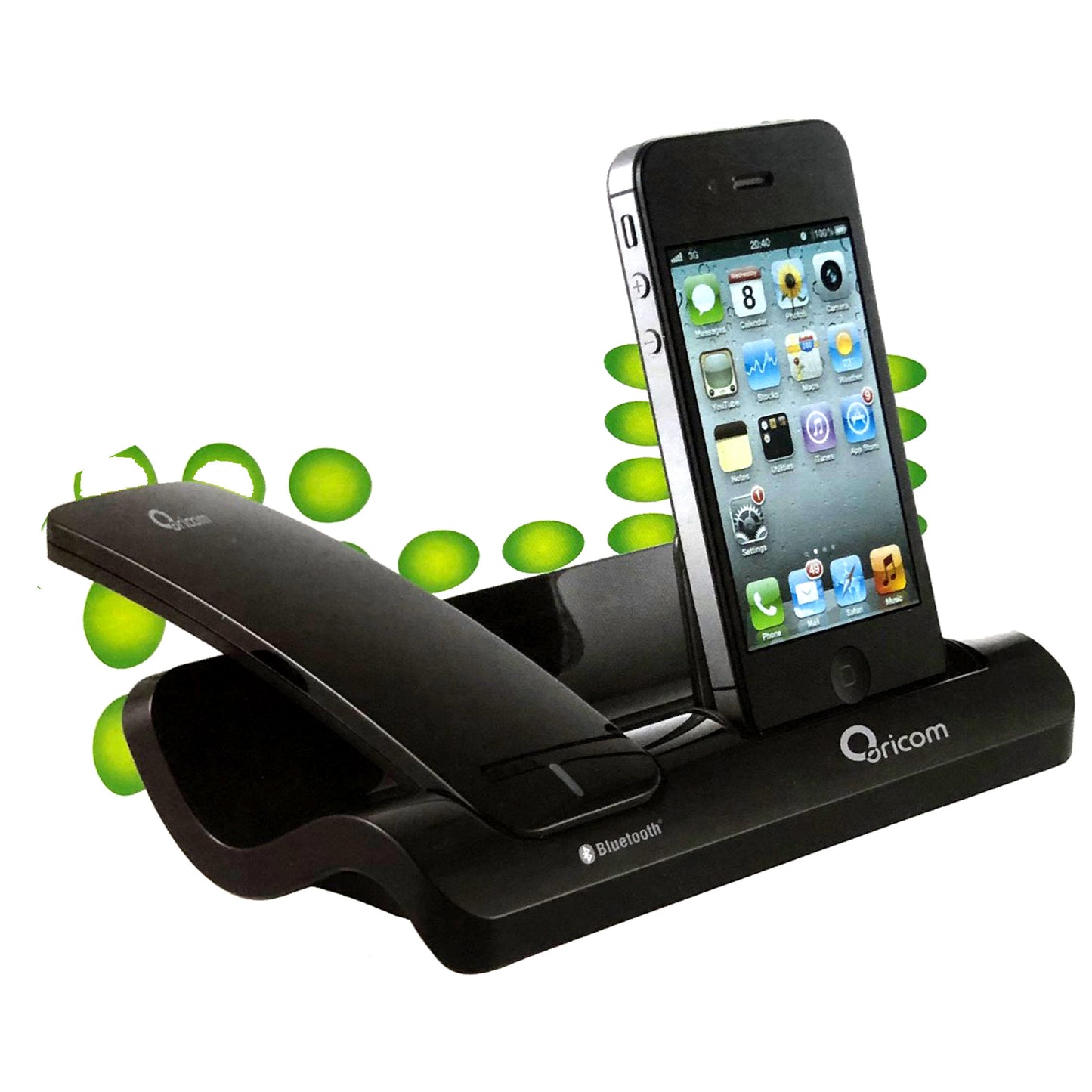 Oricom 30 Pin iPhone 4 4s iPod Charger & Cordless Bluetooth Handset black V185-I500BK