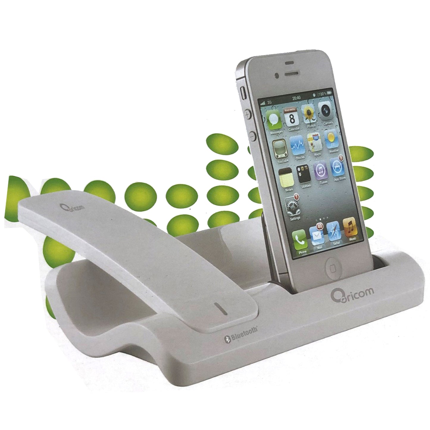 Oricom 30 Pin iPhone 4 4s iPod Charger & Cordless Bluetooth Handset white V185-I500WH