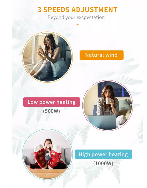 Kawa Smart Pink Edition PTC Ceramic Heater Oscillating Home Office Desk Personal 1000w V185-KAWA-200