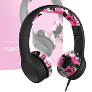 LilGadgets Connect + Childrens Kids Wired Headphones Pink Camo V185-LGCS09PC