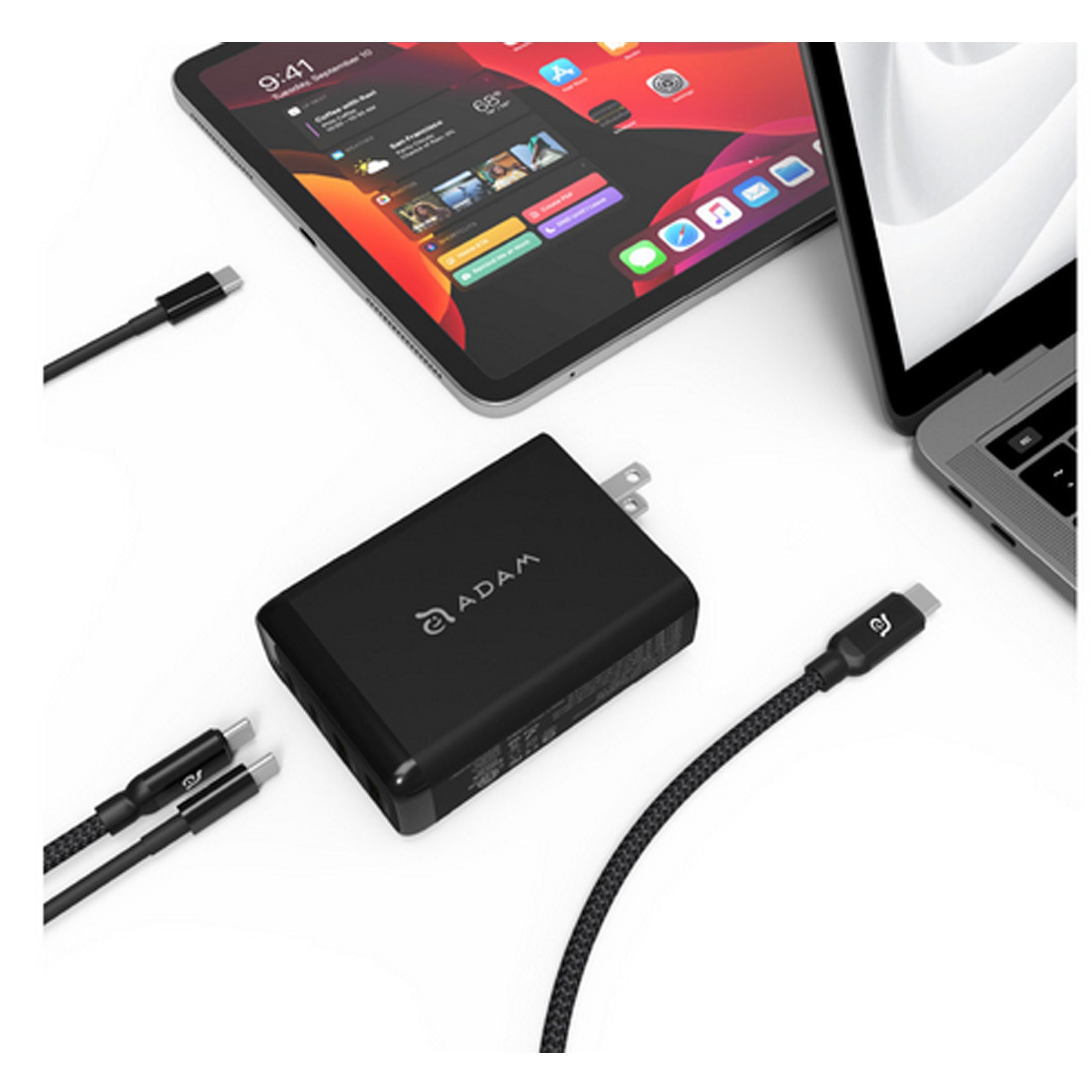 Omnia Pro 100W Fast Power Charger Adaptor USB-C USB-A Black MacBook Laptop iPad iPhone V185-PROBLACK