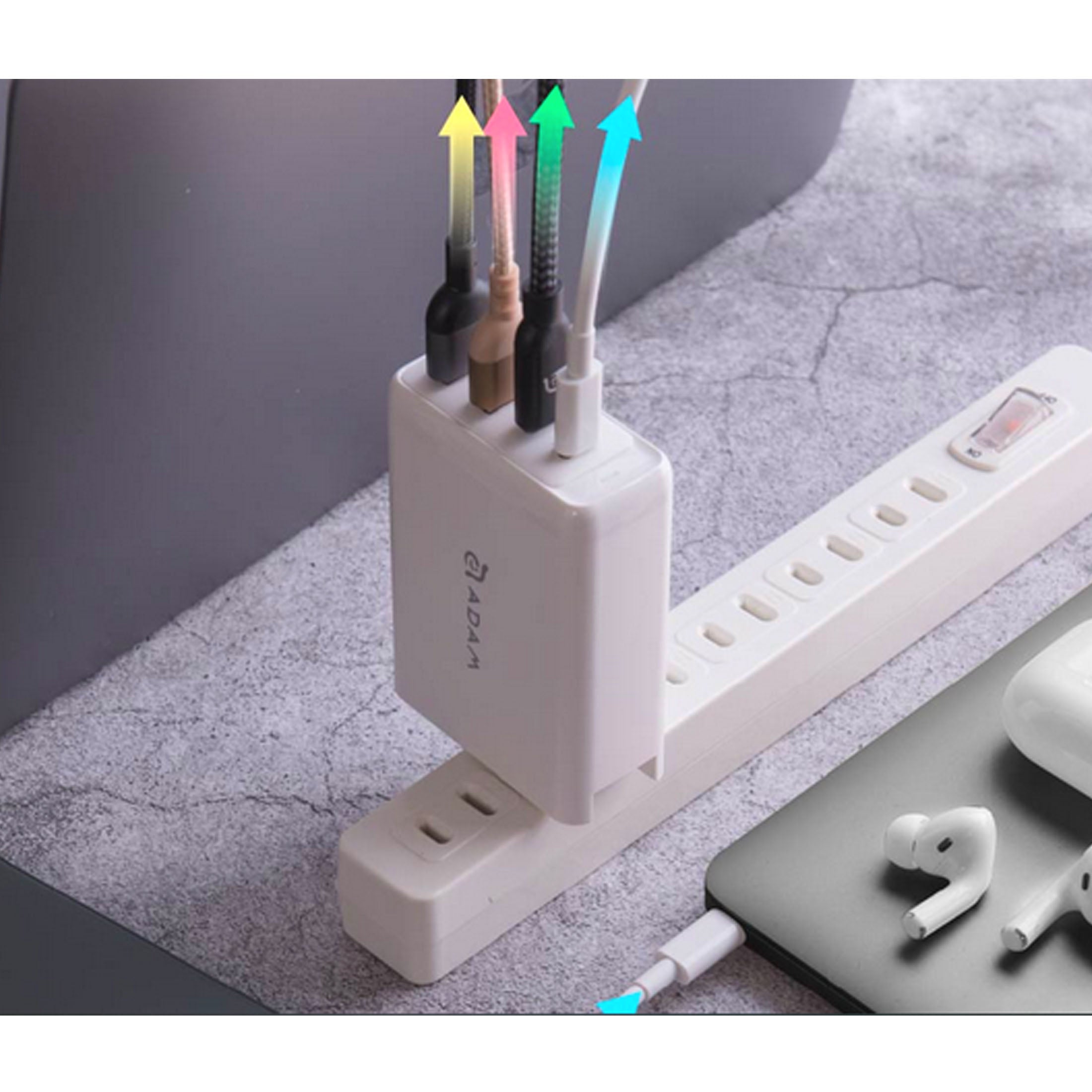 Omnia Pro 100W Most Powerful Compact Fast Charger USB-C USB-A White MacBook Laptop iPad iPhone V185-PROWHITE