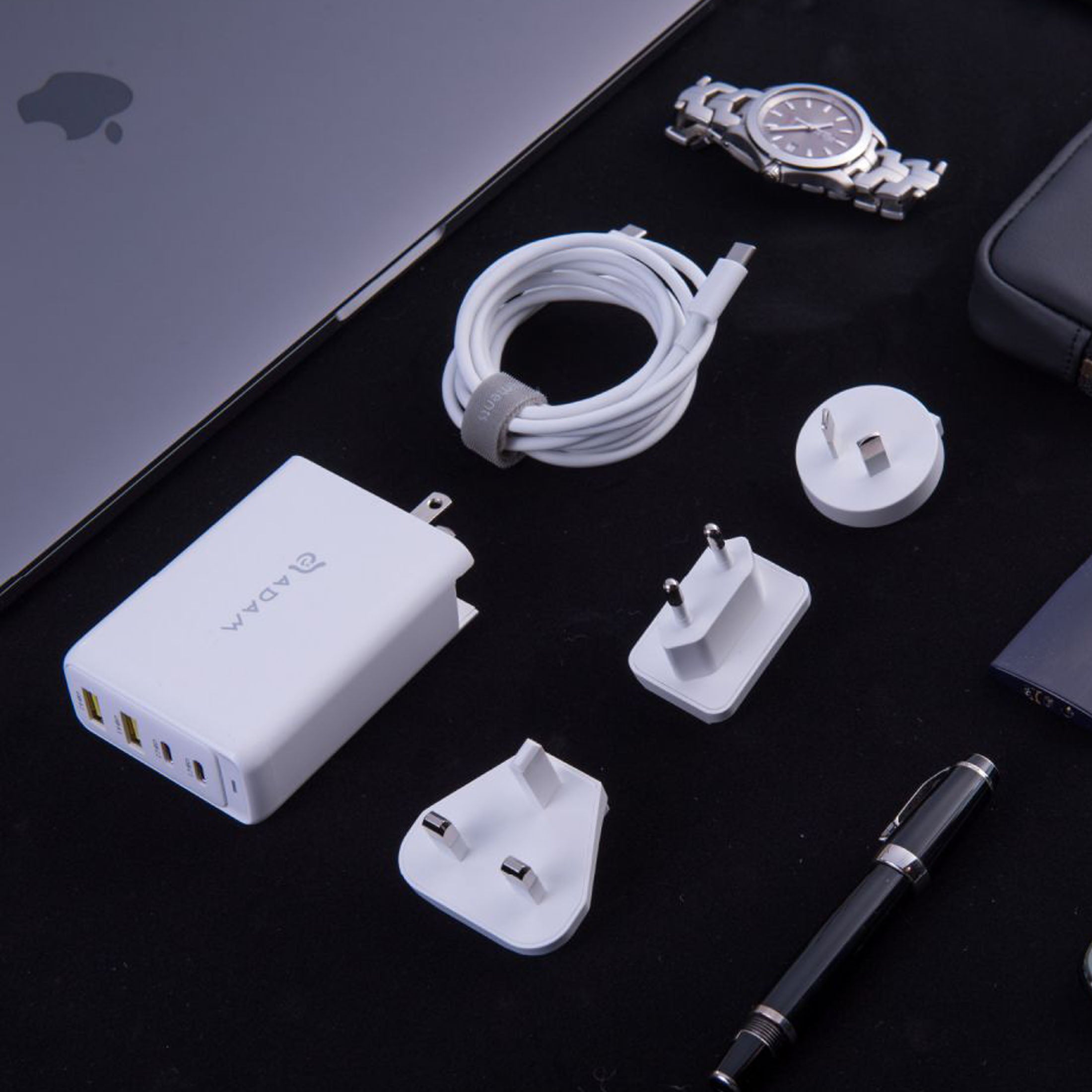 Omnia Pro 100W Most Powerful Compact Fast Charger USB-C USB-A White MacBook Laptop iPad iPhone V185-PROWHITE