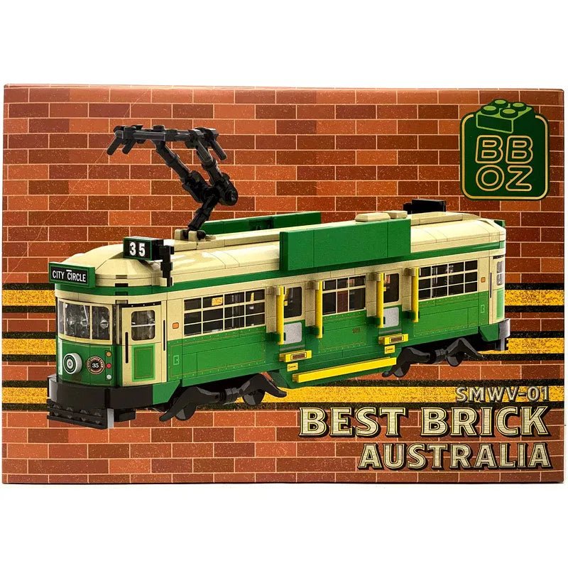 Best Brick Australia Melbourne W-Class Tram Building Block Toy Model V185-SMWV01