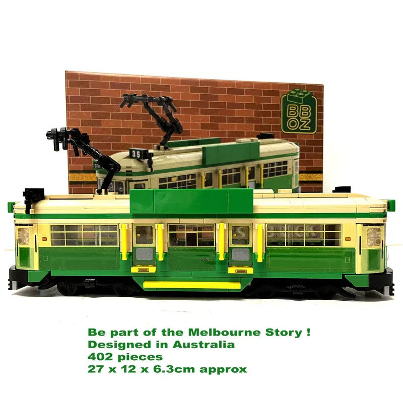 Best Brick Australia Melbourne W-Class Tram Building Block Toy Model V185-SMWV01