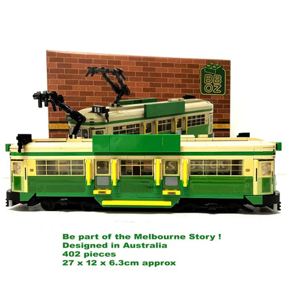 Best Brick Australia Melbourne W-Class Tram Building Block Toy Model V185-SMWV01
