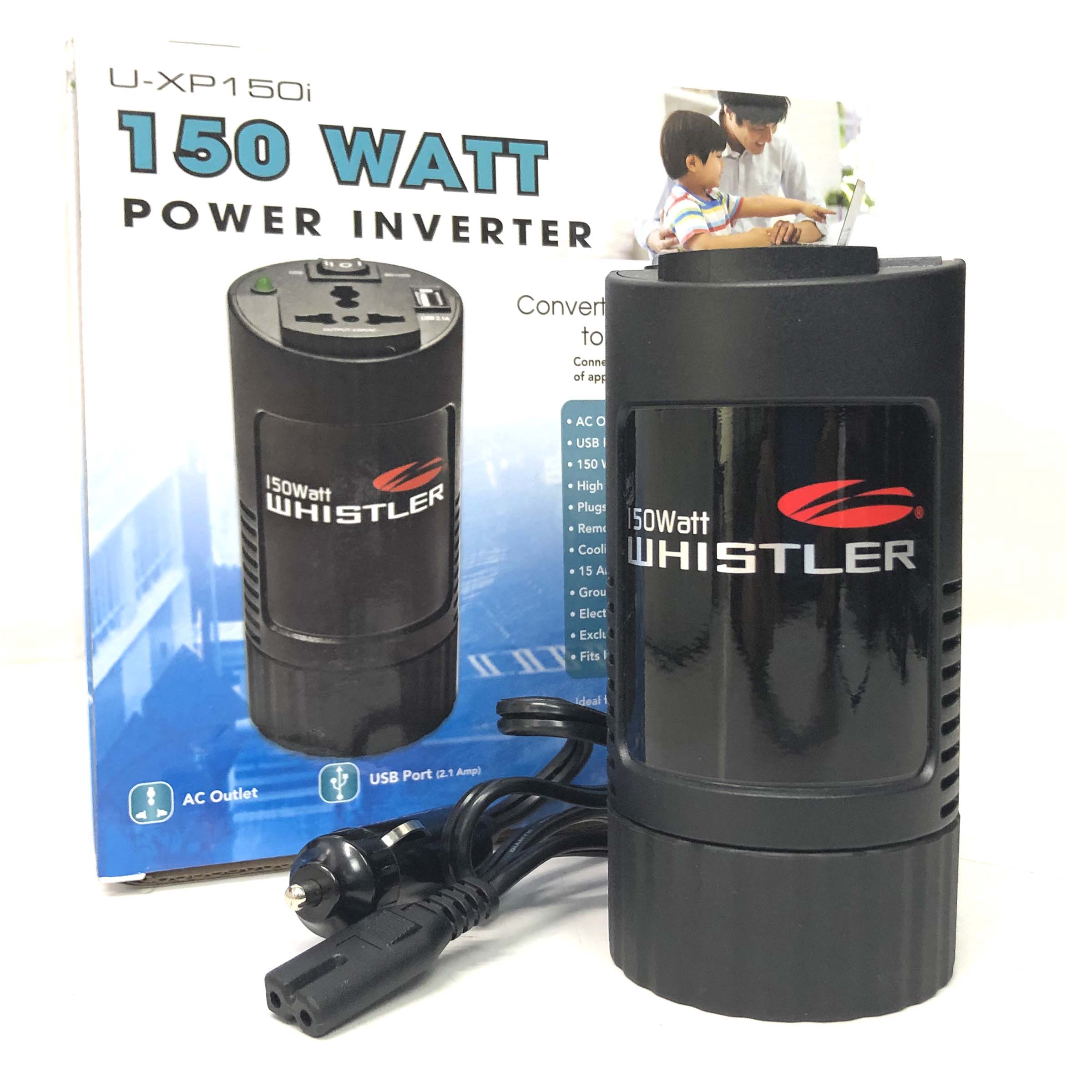 Compact 150W Car Caravan Power Inverter 12v 240v AC DC Sine Wave Can Cup Holder Size V185-UXP150
