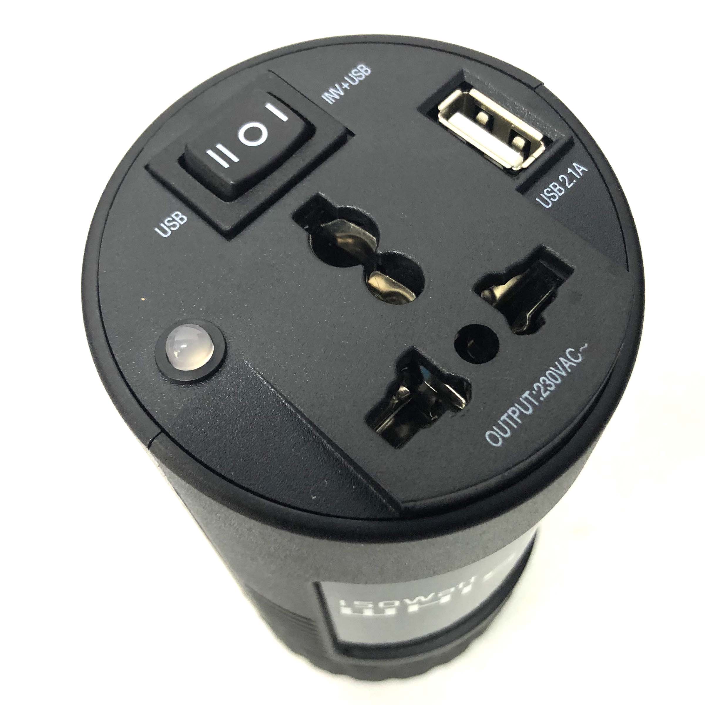 Compact 150W Car Caravan Power Inverter 12v 240v AC DC Sine Wave Can Cup Holder Size V185-UXP150