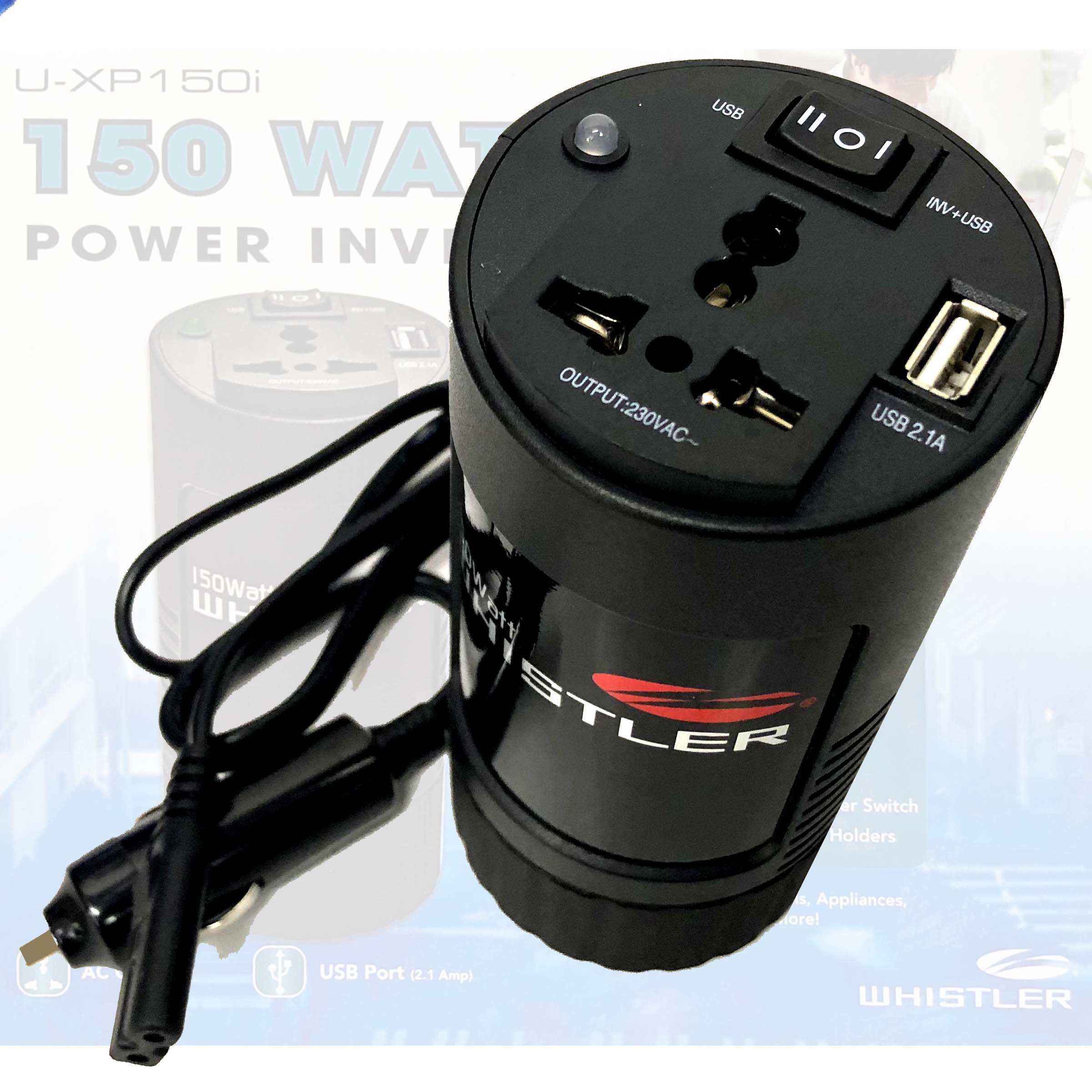 Compact 150W Car Caravan Power Inverter 12v 240v AC DC Sine Wave Can Cup Holder Size V185-UXP150