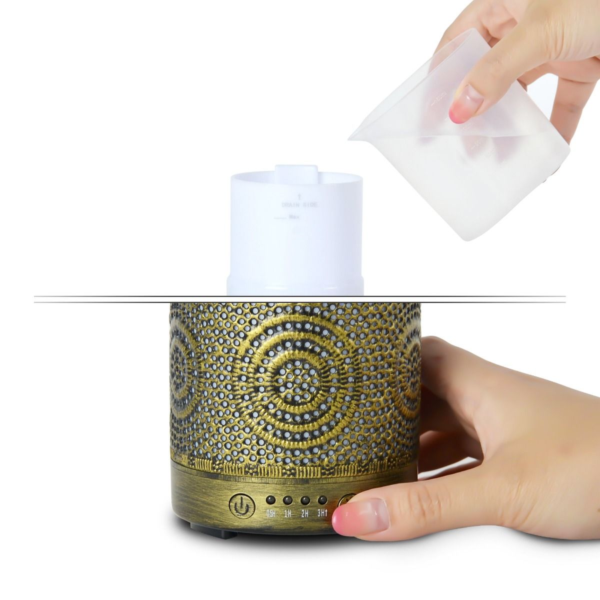 activiva 100ml Metal Essential Oil and Aroma Diffuser-Vintage Gold V186-ACA-AD-S1