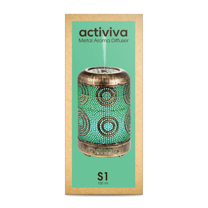 activiva 100ml Metal Essential Oil and Aroma Diffuser-Vintage Gold V186-ACA-AD-S1