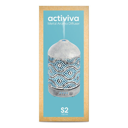 activiva 100ml Metal Essential Oil and Aroma Diffuser-Vintage White V186-ACA-AD-S2