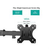 activiva Dual-Screen Articulating Monitor Arm with Free-Standing Desktop Base V186-ACA-BMA-DFS01K