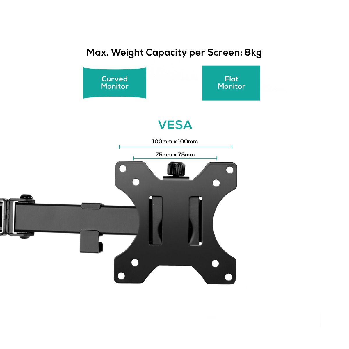 activiva Dual-Screen Articulating Monitor Arm with Free-Standing Desktop Base V186-ACA-BMA-DFS01K