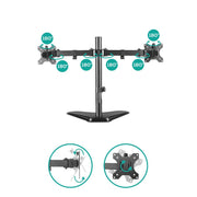 activiva Dual-Screen Articulating Monitor Arm with Free-Standing Desktop Base V186-ACA-BMA-DFS01K