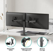 activiva Dual-Screen Articulating Monitor Arm with Free-Standing Desktop Base V186-ACA-BMA-DFS01K