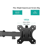 activiva Dual-Screen Articulating Monitor Arm with Interchangeable Laptop Holder V186-ACA-BMA-DLH01K