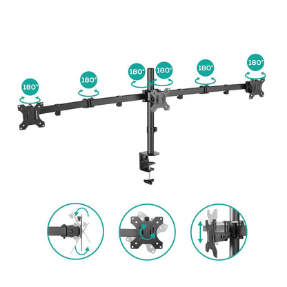 activiva Triple-Screen Articulating Monitor Arm V186-ACA-BMA-TC01K