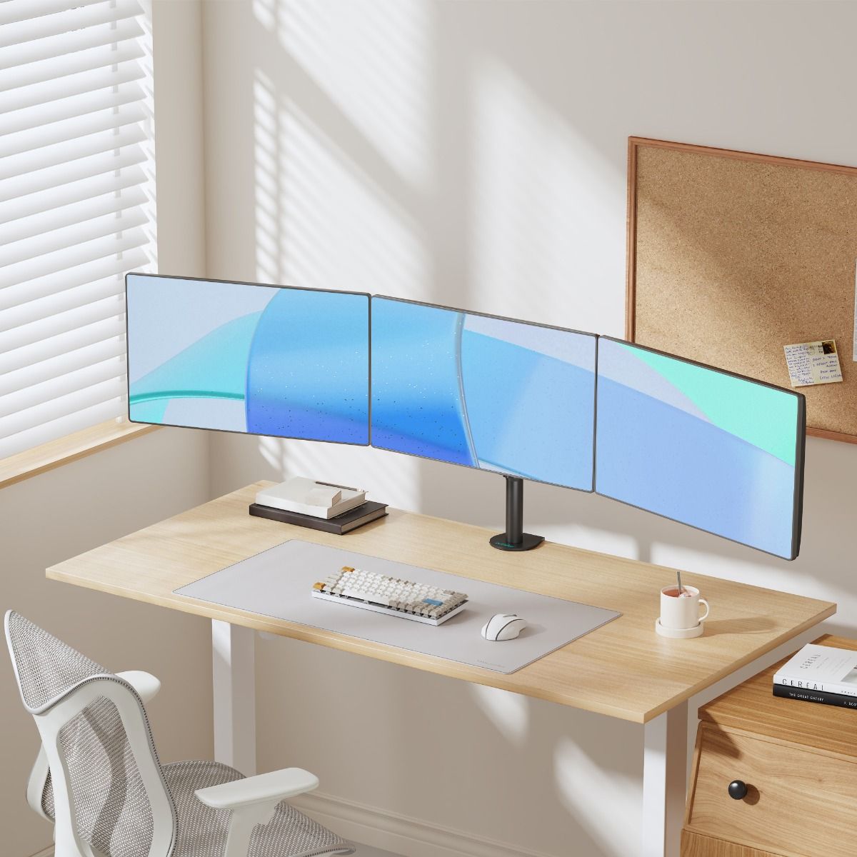 activiva Triple-Screen Articulating Monitor Arm V186-ACA-BMA-TC01K