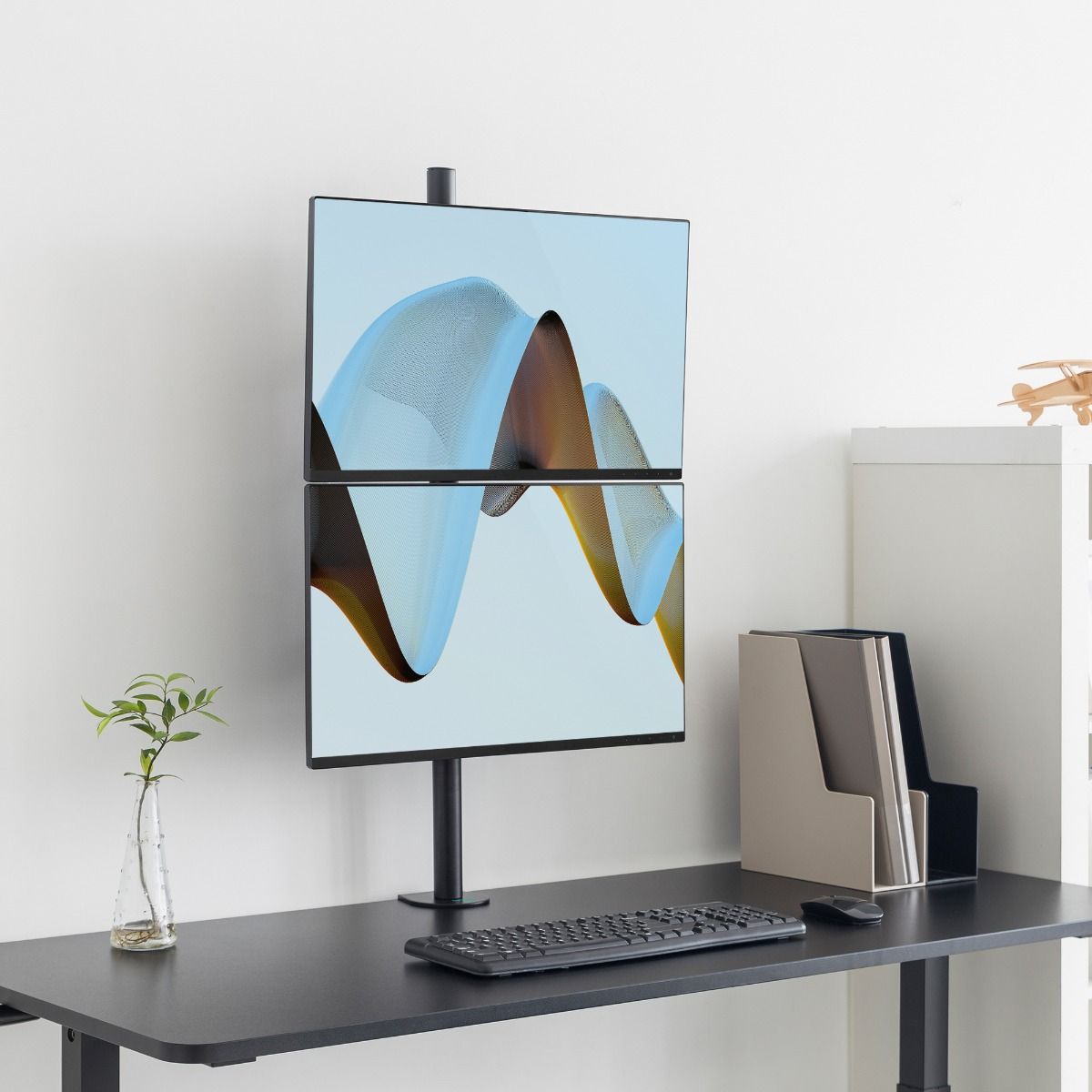 activiva Dual-Screen Articulating Vertical Monitor Arm V186-ACA-BMA-VDC01K