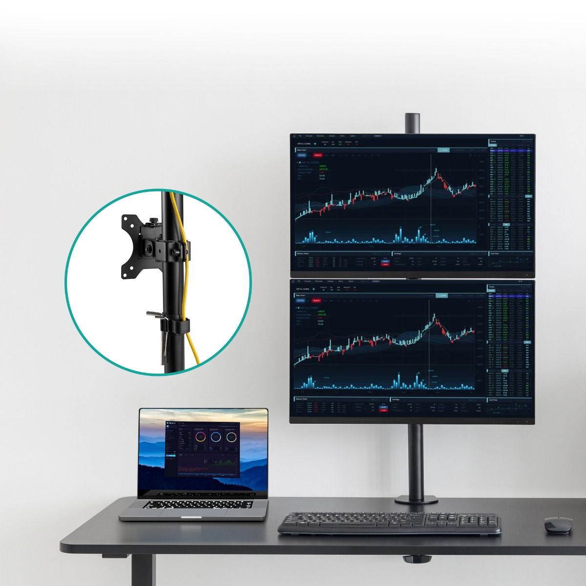 activiva Dual-Screen Articulating Vertical Monitor Arm V186-ACA-BMA-VDC01K