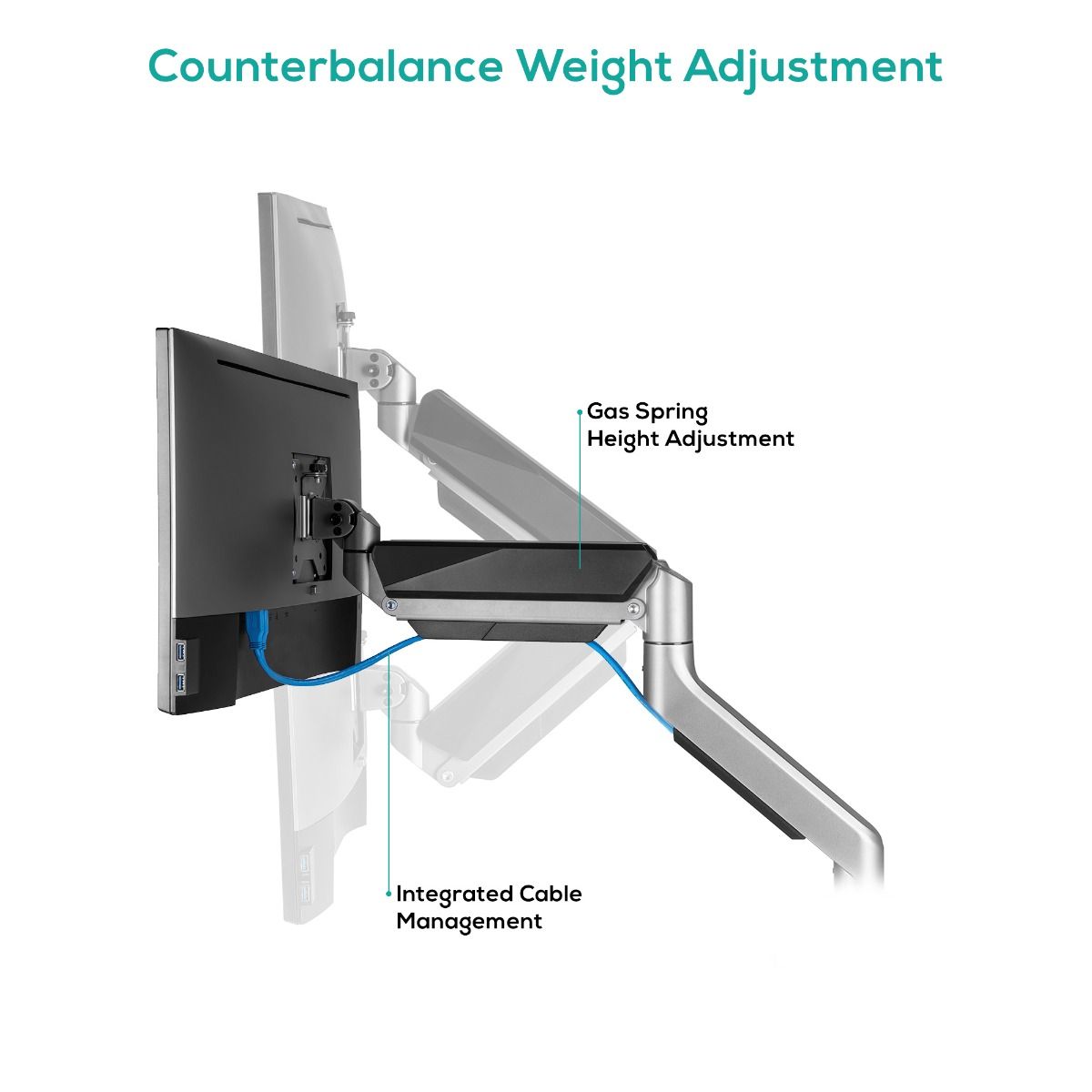 activiva Heavy Duty Dual Monitor Screen Gas Spring Monitor Arm V186-ACA-HMA-DGS01Y