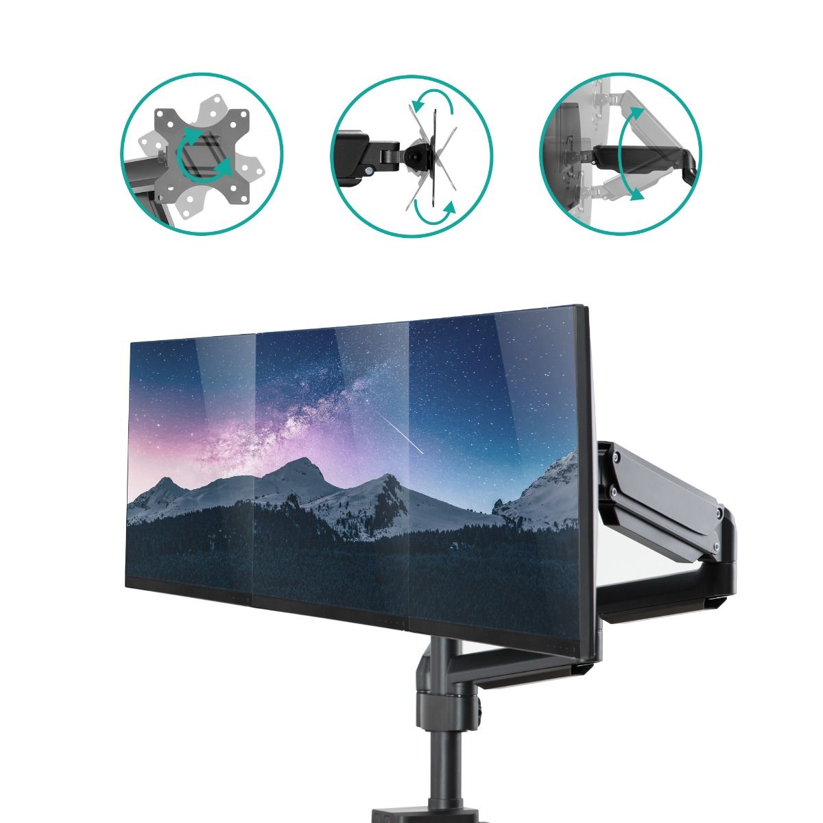 activiva ErgoLife Triple Monitor Screen Gas Spring Monitor Arm V186-ACA-MMA-TGC01K