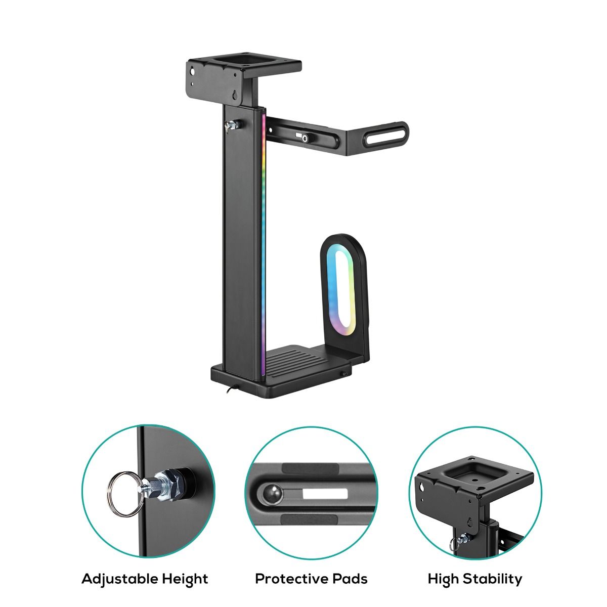 activiva RGB Ultra-Wide Adjustable Wall & Under-Desk Gaming PC Mount V186-ACA-MNT-RGB01K