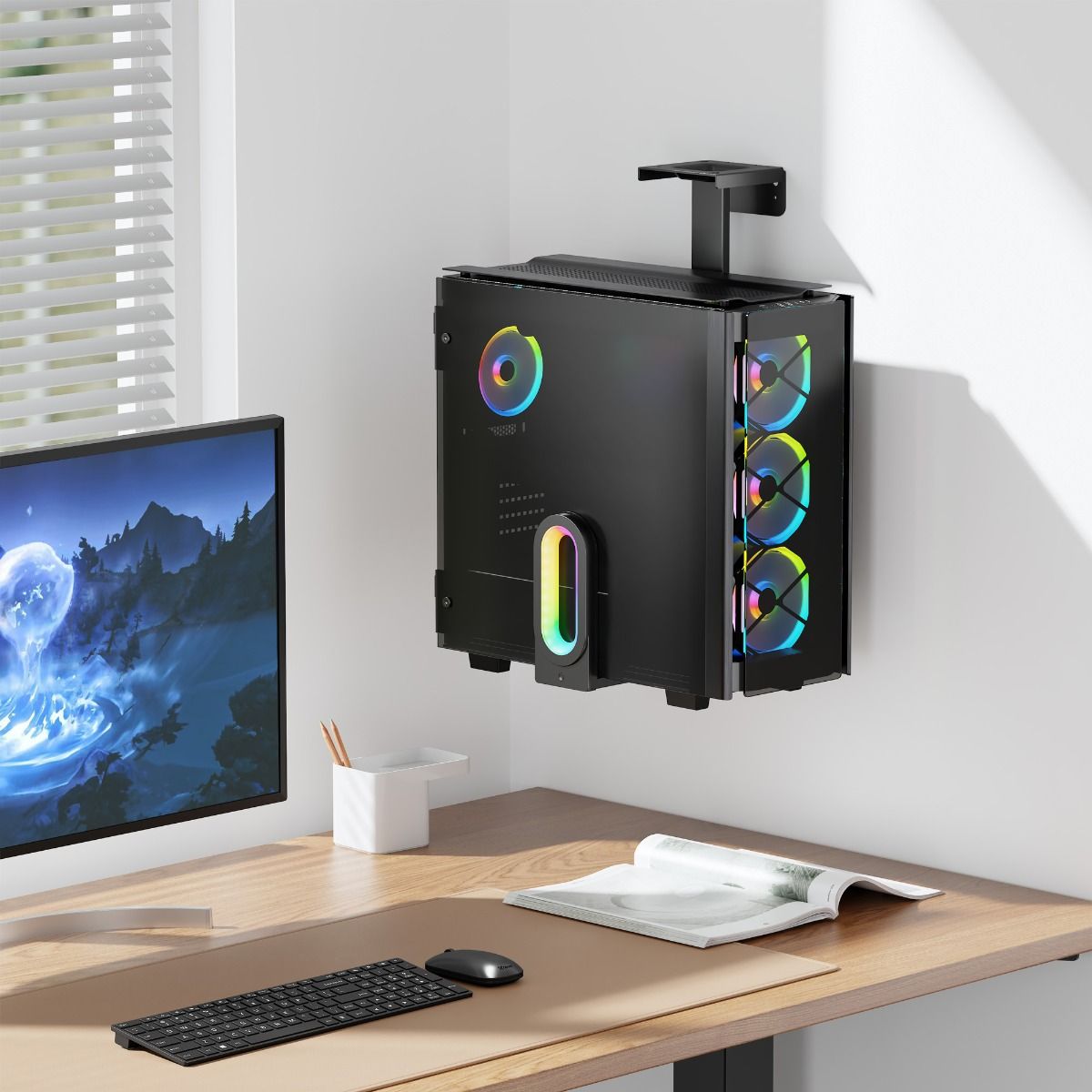 activiva RGB Ultra-Wide Adjustable Wall & Under-Desk Gaming PC Mount V186-ACA-MNT-RGB01K