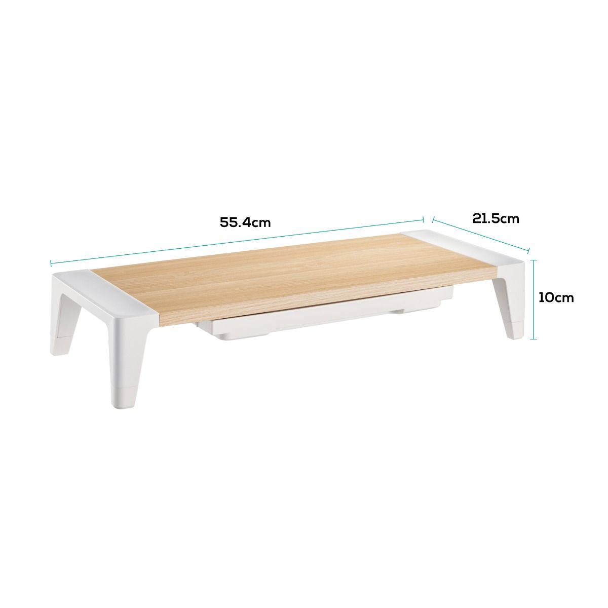 activiva Ergolife Monitor Stand Riser with Storage Drawer V186-ACA-MSTD-02OAK