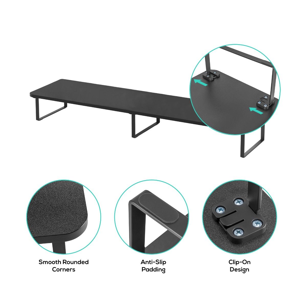 activiva Black Dual Monitor Riser V186-ACA-MSTD-03BLK