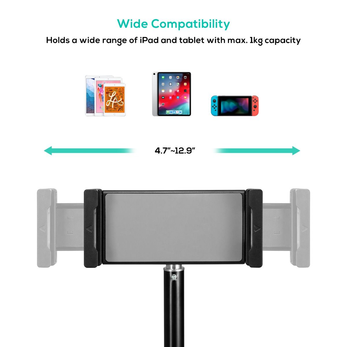activiva Universal Tablet and Smartphone Tripod V186-ACA-TSTD-05BLK