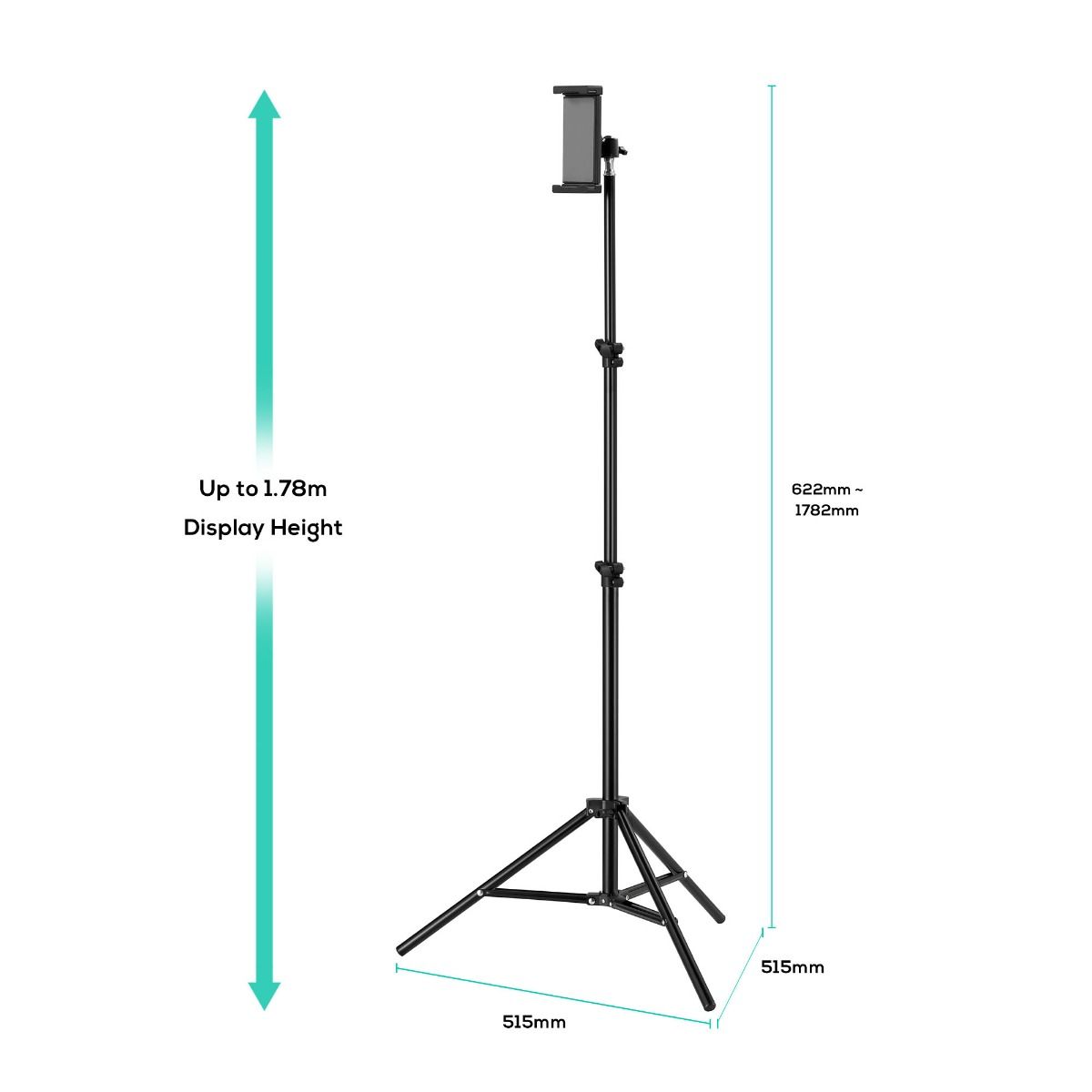 activiva Universal Tablet and Smartphone Tripod V186-ACA-TSTD-05BLK