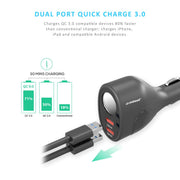 mbeat Gorilla Power Dual Port QC 3.0 Car Charger With Cigar Lighter Socket V186-MB-CHGR-C18