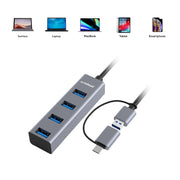 mbeat 4-Port USB 3.0 Hub with 2-in-1 USB 3.0 & USB-C Converter - Space Grey V186-MB-CU3H-4G
