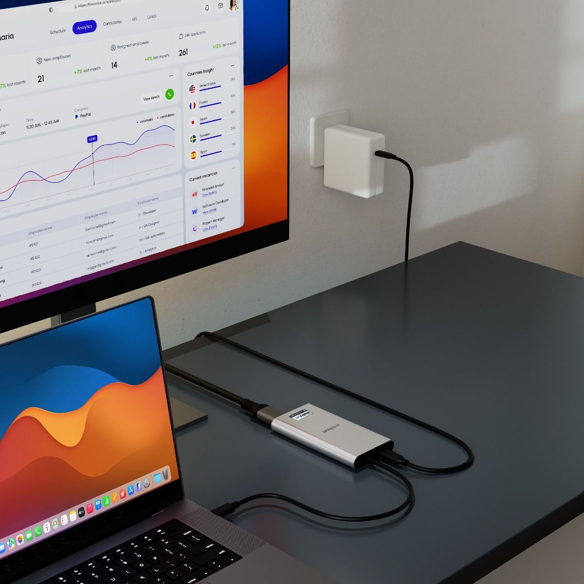 mbeat USB-C Dual 4K HDMI DisplayLink Adapter with PD Pass-through V186-MB-DLA-CD2H