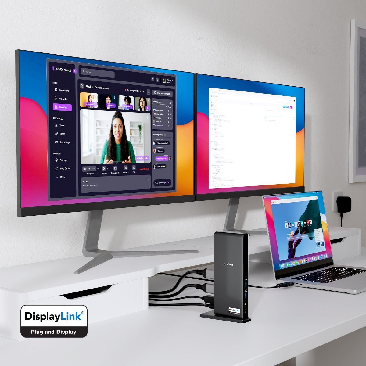 mbeat USB-C/A Dual HDMI DisplayLink Docking Station V186-MB-DOCK-DLD20