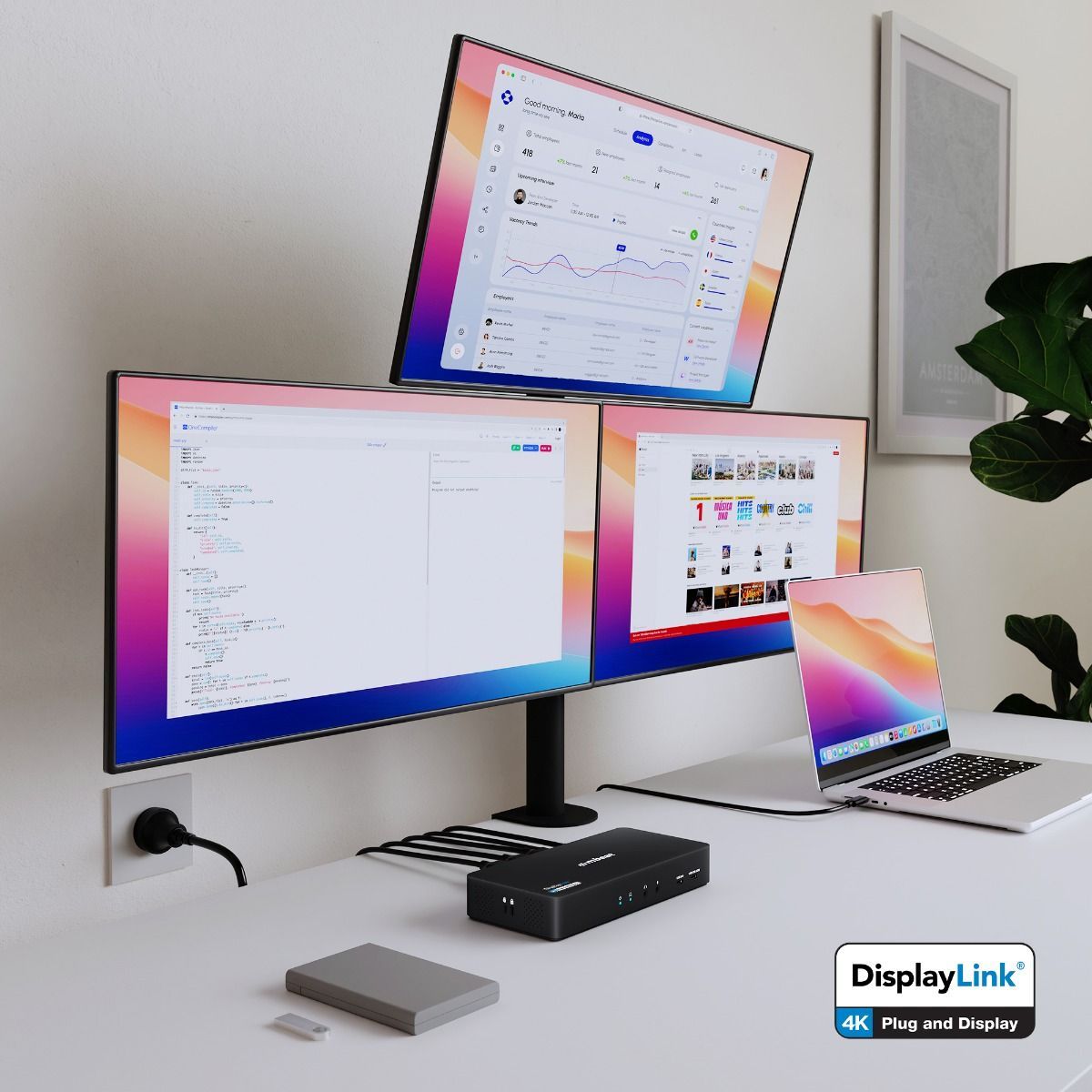 mbeat USB-C Triple 4K Display Docking Station (DisplayLink + HDMI-ALT) V186-MB-DOCK-HDL18