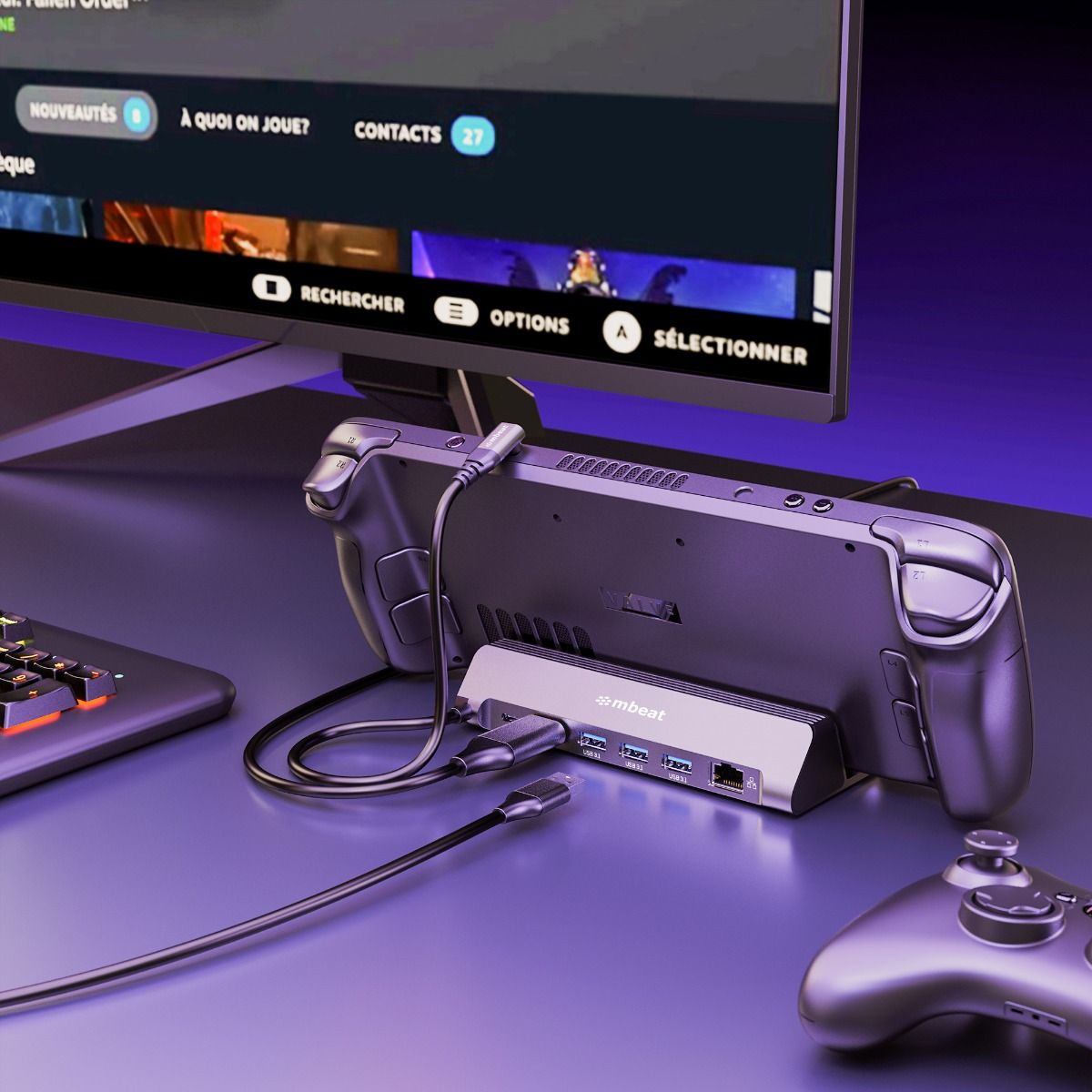 mbeat USB-C Gaming Dock for Steam Deck & ROG Ally V186-MB-DOCK-SA01