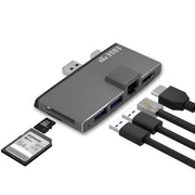 mbeat Edge Pro Multifunction USB- C Hub with LAN for Microsoft Surface Pro Gen 5/6 V186-MB-EGE-P68GRY