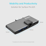 mbeat Edge Pro Multifunction USB- C Hub with LAN for Microsoft Surface Pro Gen 5/6 V186-MB-EGE-P68GRY