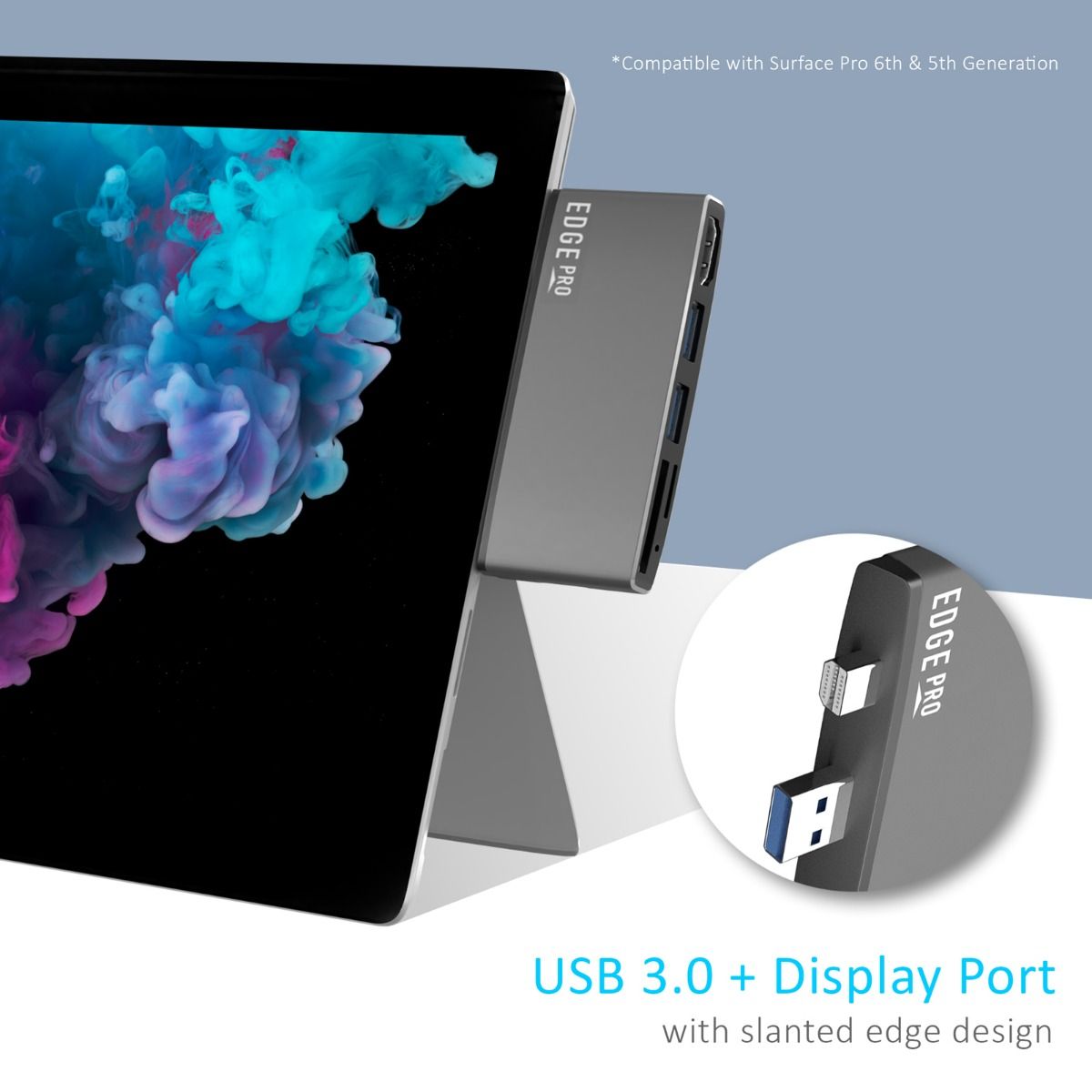 mbeat Edge Pro Multifunction USB- C Hub for Microsoft Surface Pro Gen 5/6 V186-MB-EGE-P78GRY
