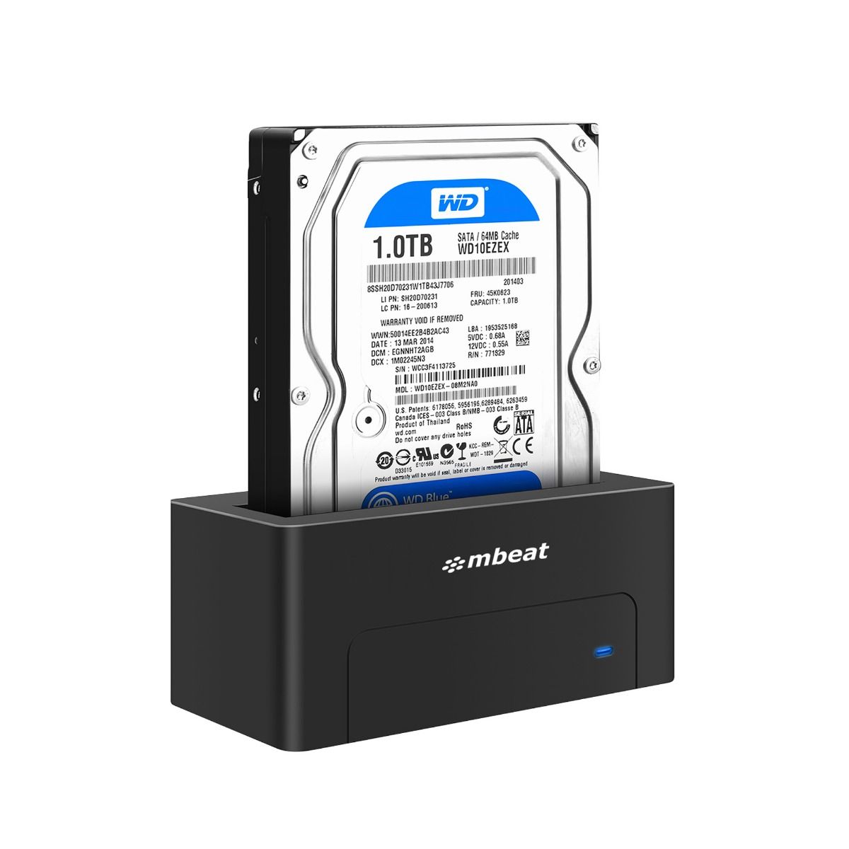 mbeat D1 USB 3.0 3.5" & 2.5" SATA HDD Docking Station - Black V186-MB-HDD-235D1K