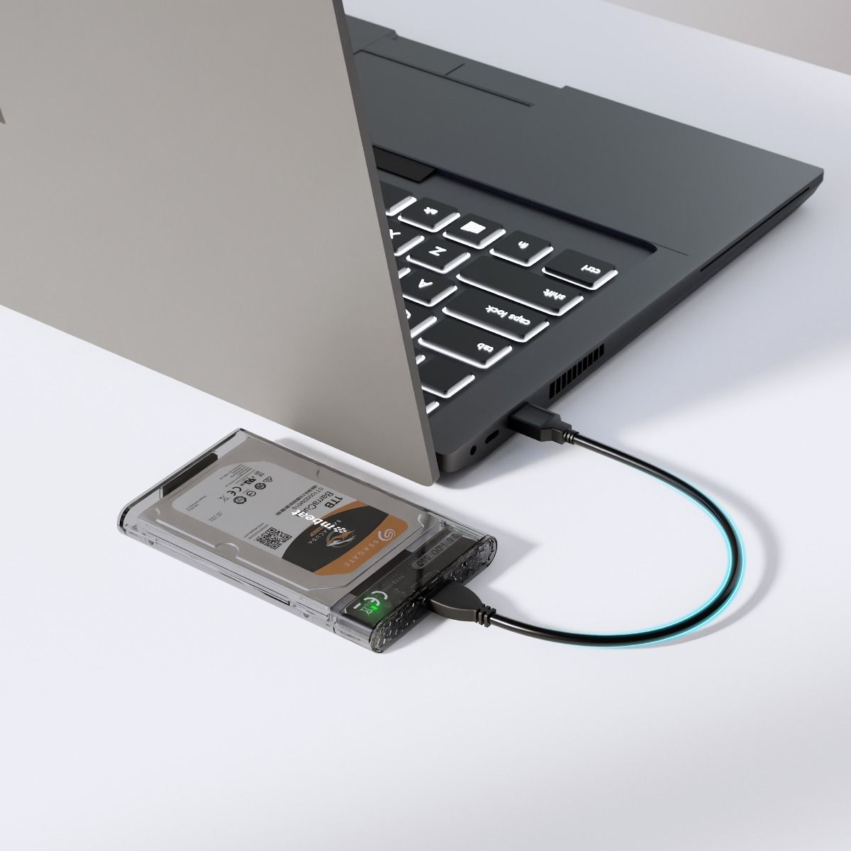 mbeat A1 See-Through Tool Free USB 3.0 2.5" SATA HDD Enclosure - Black V186-MB-HDD-25A1BS