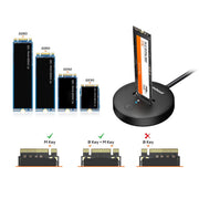 mbeat H1 USB 3.2 Gen2 10Gbps M.2 NVMe & SATA SSD Mini Dock (Black) V186-MB-HDD-M2H1BK