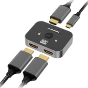 mbeat 8K Bi-directional HDMI 2.1 Switch 2 In 1 Out/1 In 2 Out V186-MB-HDMI-SW8K21